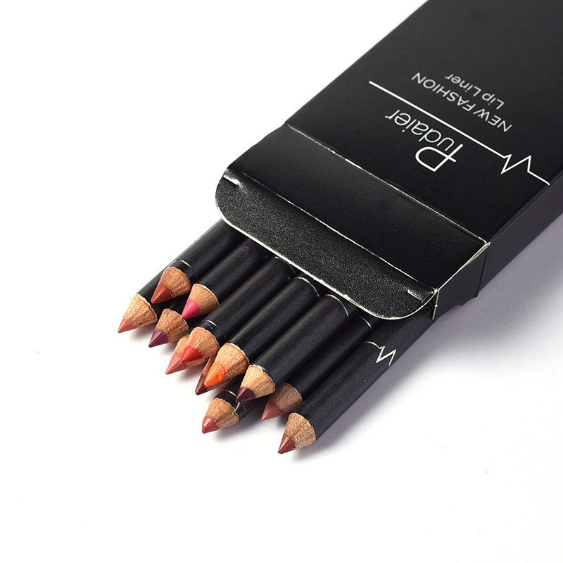 Pudaier twelve-color lip liner foreign trade waterproof non-fading matte velvet lipstick pen